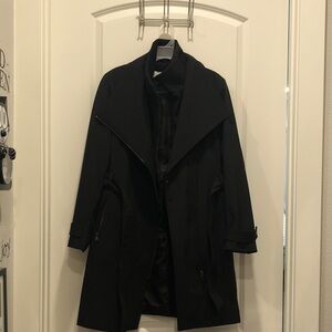 Calvin Klein Classic Black Trench Coat, gentle worn/like new, logo hardware